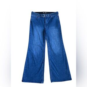 White House Black Market Women’s Sailor Wide Leg Belted Denim size 12R